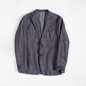 GANT x Michael Bastian Cotton Herringbone Sport Coat Blazer Blue US 38 / EU 48